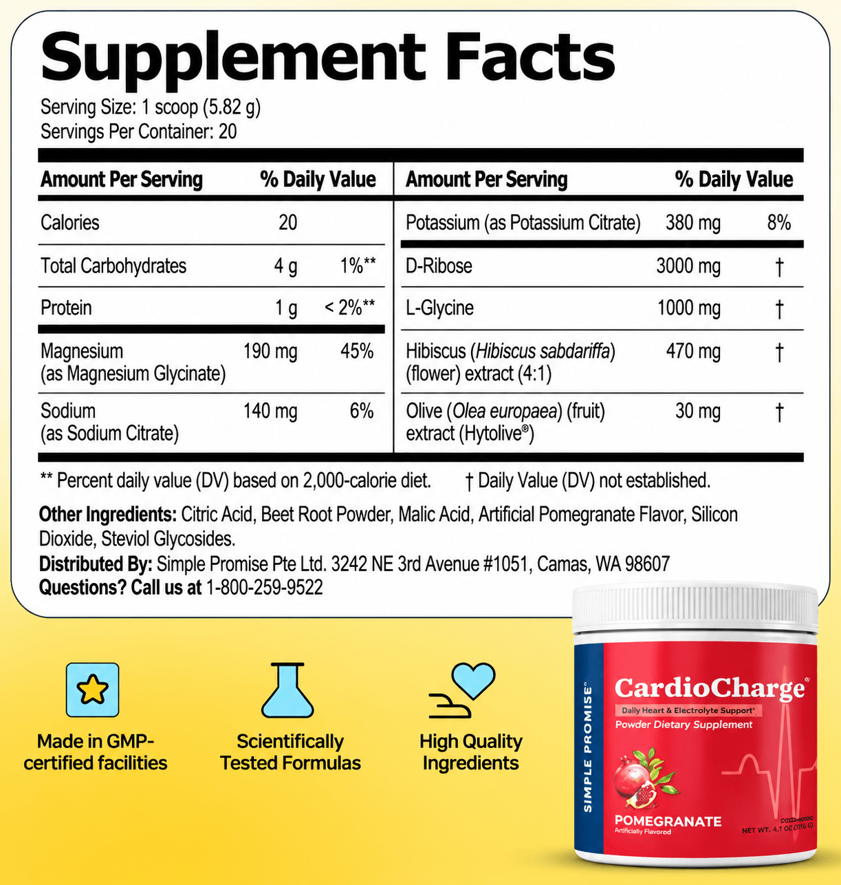 CardioCharge Supplement Facts