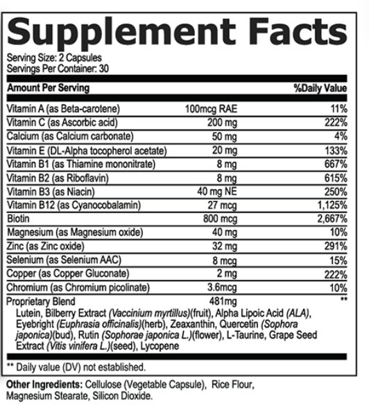 Xetina 20 Supplement Fact