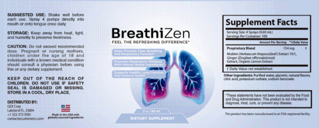 Breathizen Supplement Facts