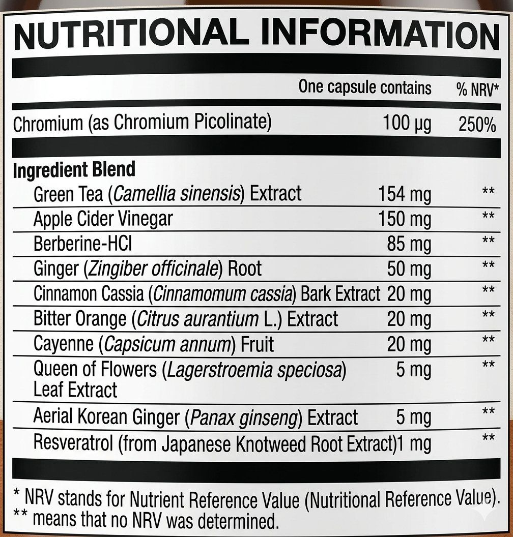 MeltPeak Supplement Facts