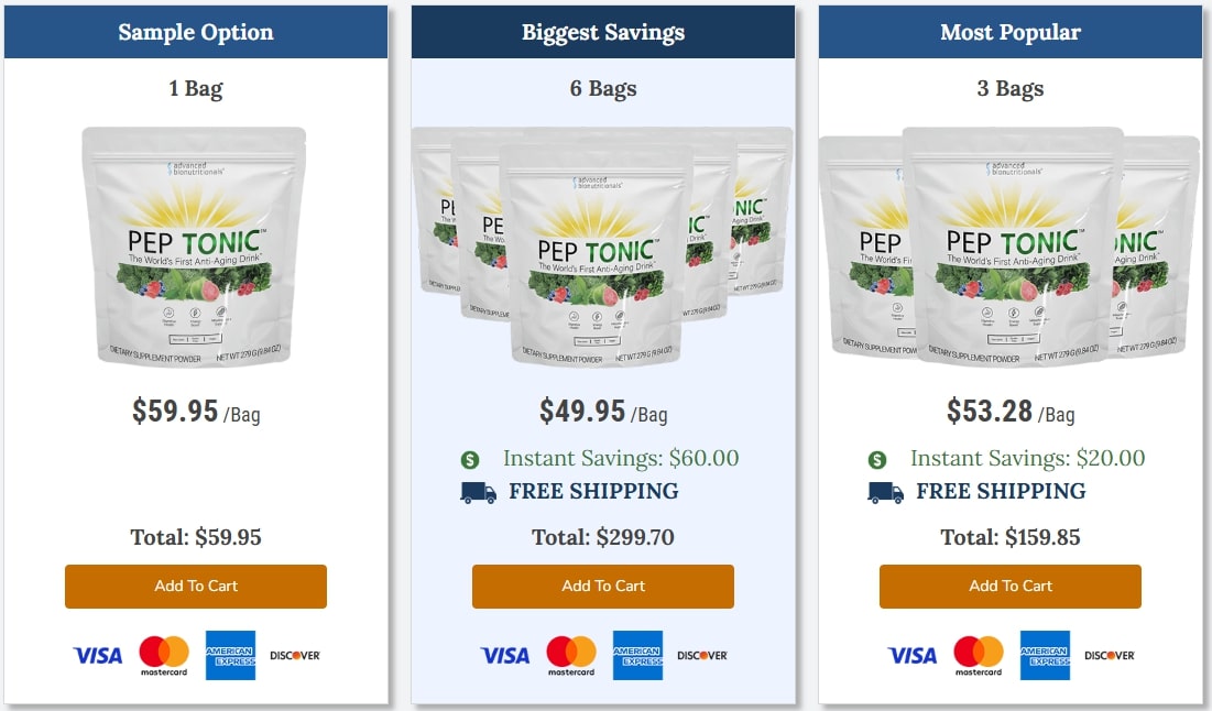 Pep Tonic-Pricing Details